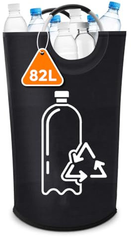 82 l, contenitore per bottiglie di pegno, raccoglitore di bottiglie con borsa per il trasporto, grande pieghevole, in tessuto Oxford 600D vuoto, contenitore per bottiglie di vetro