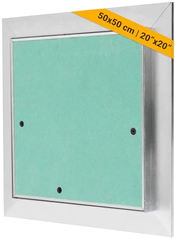 Proxinova 50x50 cm Plasterboard Access Panel – Inspection Hatch with Aluminium Frame Tile Access Panel, Fuse Box Cover, Ceiling Panels & Loft Hatch with Removable Door