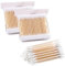 WOLMIK 200 bastoncillos de algodón de bambú con mangos de madera, sostenibles para maquillaje, cuidado de oídos, cuidado de heridas, herramienta cosmética, doble cabeza, biodegradable, respetuoso con