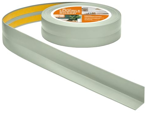 Quest Plinthe Souple Autoadhésive 30 x 30 mm Étanche - Vert clair, 5 m | Bande de finition flexible, protège contre poussière, humidité & insectes, pour salon, bureau, salle de bain & cuisine