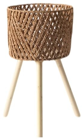 ROEUIPG Soporte for Plantas de Interior, Taburete Tejido a Mano for macetas con Patas, Cesta for macetero, Estante for Plantas for jardín y Exteriores(S1)