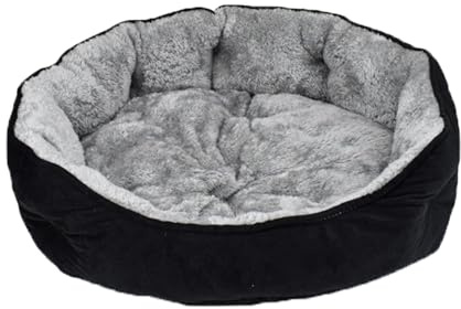 Katzenbett mit rutschfester Unterseite, waschbares Haustier-Schlafhaus, warmes Hundenest für kleine Haustiere, Welpen, Kätzchen, weich, beruhigendes Haustiernest, Sofa, Katzenkissen (schwarz)
