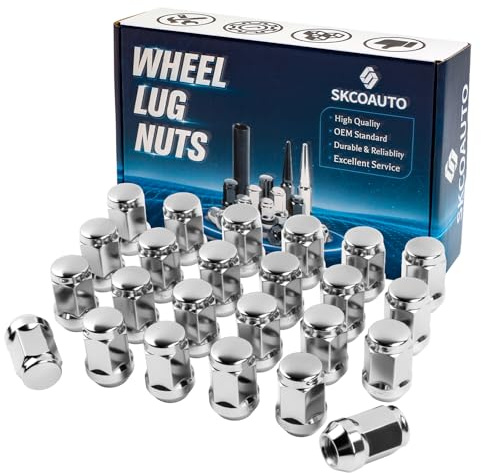 7/16-20 Lug Nuts，24pcs Aftermarket Wheel Chrome Closed End Lug Nut Fits Chevy 1971-1989 Blazer 1971-1985 K10, 1971-1989 Jimmy 1979-1986 K1500，1.38 Length