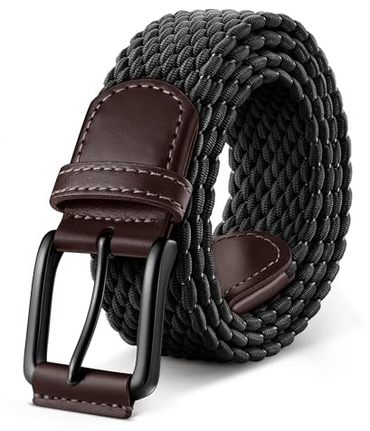 KEMISANT Elastischer Gürtel, Gürtel Herren Flechtgürtel Stoffgürtel 35mm | Lochloser Stretchgürtel für Damen und Herren,Passend Zu Lässigen Hosen