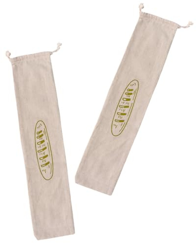 Gadpiparty 2pcs Reusable Bread Bag Drawstring Bag for Baguette Storage Cotton Food Storage Pouch for Kitchen Travel