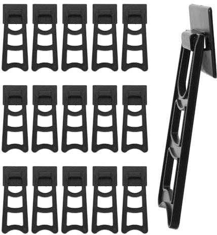 ABOOFAN 20 Soportes Traseros de Plástico Negro para Marcos de Fotos de Sobremesa, Soporte Trapezoidal Pequeño, Estantes de Exhibición de Escritorio, Portafotos para Hogar y Oficina