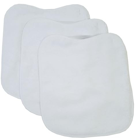 10XDIEZ Pack 3 baberos rizo guardería color blanco - Pack de 3