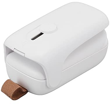 Jenivaint Bag Sealer ABS Handhållen Portabel Förseglingsmaskin 2 i 1 med Pocket Cutter 0,5 Mm Förseglingsbredd 0,05s Uppvärmning för Snack Bags Mat Förvaring Resor Kök Användning