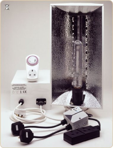 Esoteric Hydroponics Air Cooled 600W HPS Grow Light with Remote Ballast & contactor Relay Timer, lamp & Reflector (High Pressure Sodium)