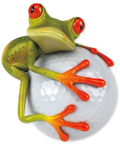 younikat Sticker Frosch Golfball - 10 cm lustiger Aufkleber - kfz012 | Wetterfester Auto-Aufkleber - für Golfspieler, Golfer auf Fahrzeug, Wohnwagen, Koffer, WC, Bad, Mülltonne Outdoor - Grün