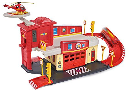 Dickie Toys Feuerwehrmann Sam Fire Rescue Centre, Rettungsstation, Spielzeughaus mit Helikopter, 48x26x23 cm, 203099623
