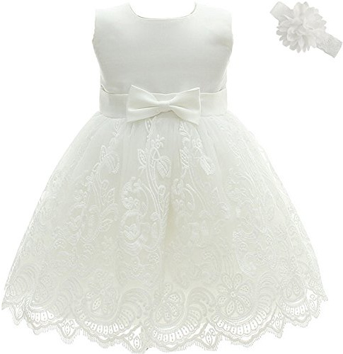 AHAHA Vestido Bautizo Bebe Niña Vestido de Fiesta Bebe