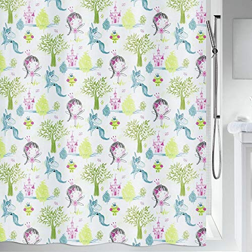 Spirella Princess Collection textil duschdraperi, 180 x 200, 100% polyester, flerfärgad