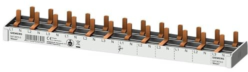 Siemens 5ST36730 Stiftsammelschiene kompakt 10mm2 3P+N 400V, feste Länge 12TE, geeignet für die Kompaktgeräte 5SV1, 5SV6 und 5SL60, inkl. Endkappen