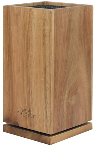 Cristel | Bloc à Couteaux Carré Rotatif En Bois D'acacia