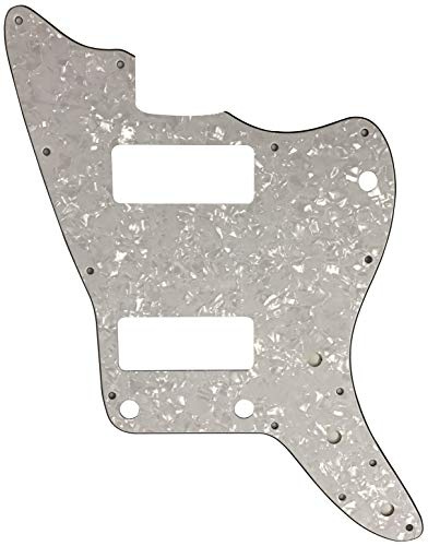 Passend für US Jazzmaster mit P90 Pickups Style No Rhythm Control Gitarren-Schlagbrett (4-lagig, White Pearl)