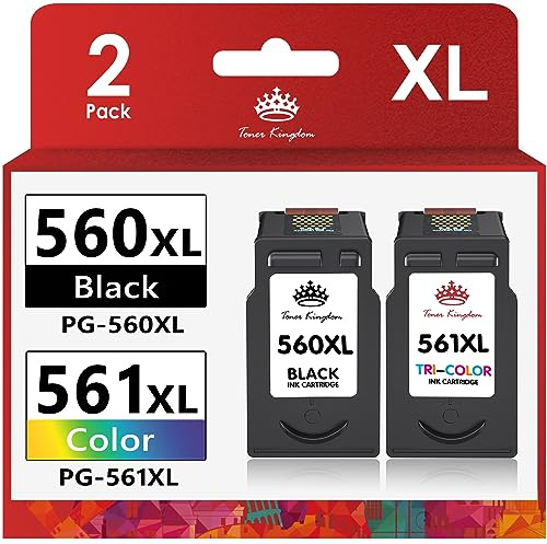 Toner Kingdom 560 561 XL Cartuchos Compatibles para Canon 560 561 Pack de 2