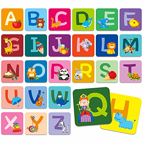 SpriteGru Alphabet-Memoryspiel (26 Paare mit 52 Karten), Memoryspielkarten mit Groß- und Kleinbuchstaben, Lernspielzeug für Kleinkinder