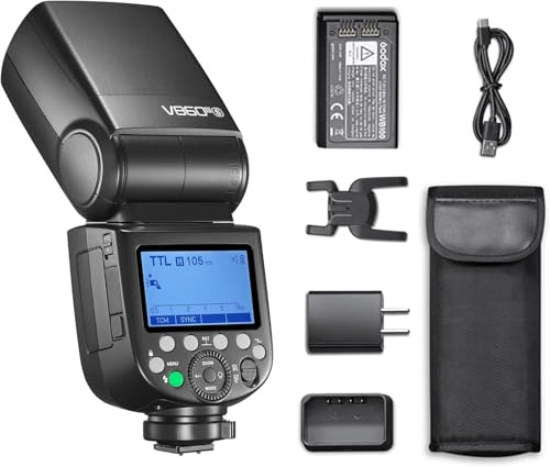 Godox V860III-C E-TTL II Blitz 1/8000s 2.4G GN60 HSS Kamerablitz Speedlite | mit Akku 450 Blitze mit voller Leistung Kompatibel mit Canon EOS 6D M50 Mark II 90D