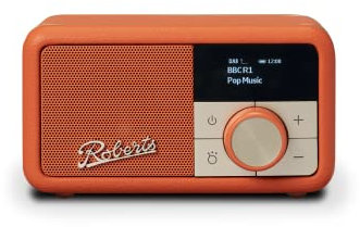 Roberts Radio Revival Petite DAB Radio with Bluetooth Connectivity - Portable & Stylish Retro Radio, DAB/DAB+/FM & Rechargeable Batteries – (Pop Orange)