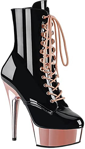 BeAUZQ 6IN Stiletto Ankle Booties Fetisch High Heels Damenmode Gold Leder Booties Sexy Stripper Nachtclub Pole Dance Pumps Schuhe Größe 34-46