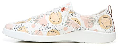 Vionic Pismo Women's Casual Supportive Sneaker, White Orange Grove Canvas, 6 UK