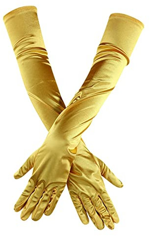 Opera Tanz Ellenbogenfinger Zwanziger Jahre Braut-Langhandschuhe Damenhandschuh Satin Handschuhe Damen Creme