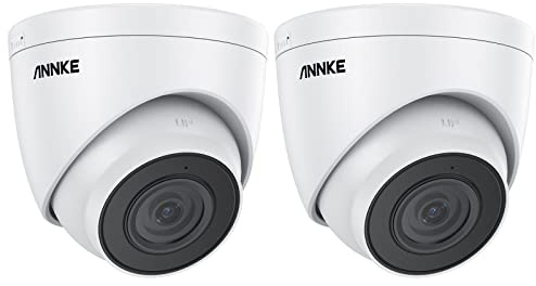 ANNKE 2 Stück C500 PoE überwachungskamera, 5MP IP Kamera aussen mit Eingebautes Mikrofon, 256GB SD Kartensteckplatz (Ohne SD Karte), Erkennung von Menschen und Fahrzeugen, IP67, funktioniert mit Alexa