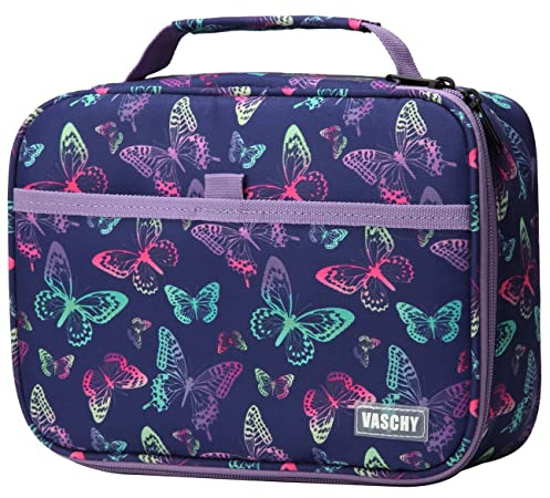 VASCHY Große Federmäppchen, Multi Fächer Mäppchen Organizer 72 Stück Etui Schule Federmappe Federtasche Maeppchen für Jungen Mädchen Lila Schmetterling