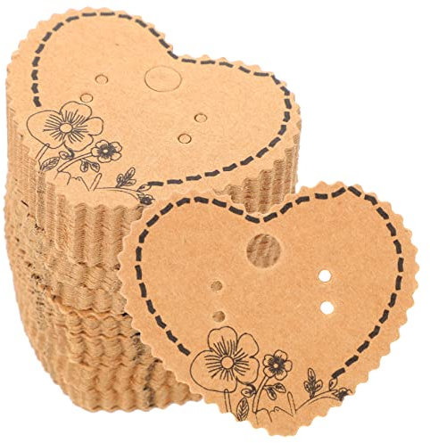 COHEALI Ohrring Display Karten Aus Kraftpapier 100 Stück Schmuckverpackungskarten Für Ohrstecker Und Halsketten Vintage Schmuckpapier Für Präsentation Und Aufbewahrung