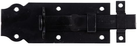 Alberts 117085 Verrou de serrure - galvanisé - noir - plastifié - droit - avec Gâche - 120 mm