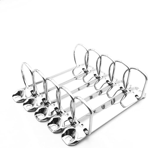 5 x Ringmechaniken, 123 mm lang, 2 D-Ringmechaniken, Ersatz-Binderücken, Binderücken aus Metall, für Ordner und Zubehör (Legierung)