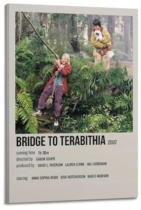 greb Poster artistique sur toile du film Bridge to Terabithia - Décoration murale pour chambre à coucher, salon - 20 x 30 cm - Pont vers Terabithia