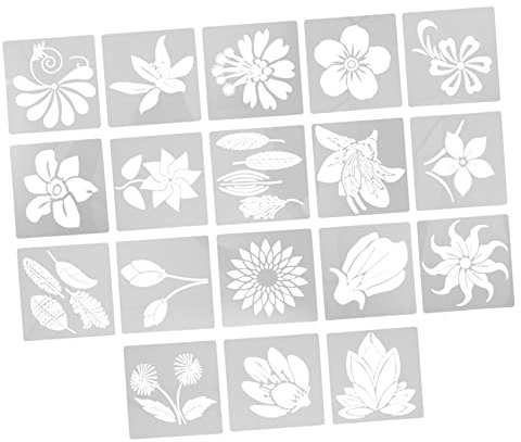 Lurrose 18stücke Teiliges Blumenschablonen Wiederverwendbar Zeichenvorlage Hohlmalvorlage Diy-vorlagen Malvorlagen Für Schüler Glatten Oberflächen Anwendbar