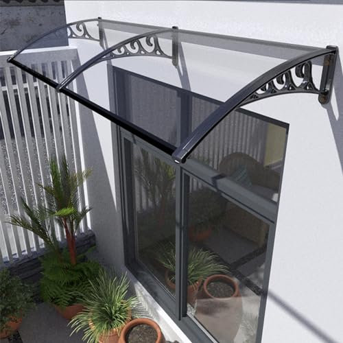 MZQMK Vordach Für Haustür 180 X 60 cm, Transparentes Pultbogenvordach, Pultvordach, Außenüberdachung Schützt Vor Regen, Schnee Und UV-Strahlen (Size : 180cm*60cm(70.8in*23.6in))
