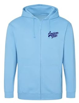 AMERICAN COLLEGE USA Tröja tröja med tryck varma kläder blandade män och kvinnor casual modell ACSZW1 himmelsblå S, turkos, S