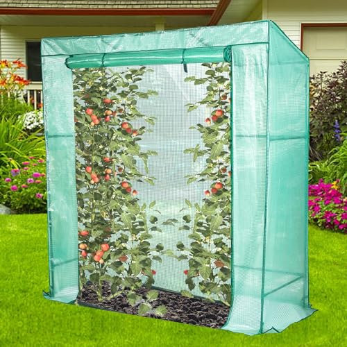 Lendo Online Serra per Pomodori, Serra da Giardino, Serra Orto, Telo PE, per Pomodori, Frutta, Fiori, Piante, per Balcone, Terrazza, Cortile, Verde 198x78x200cm