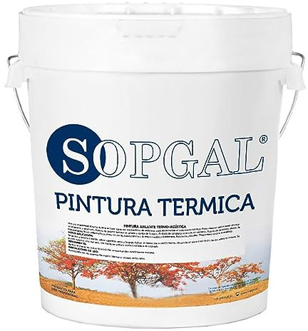 Sopgal Pintura Térmica Anti-Calor Tejados de Teja (Blanco, 15L) - Impermeabiliza y aisla del calor, baja la temperatura interior y evita la radiación solar