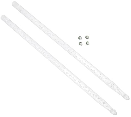Leuchtender Trommelstock 5a Acryl Rund für Snare Drums und Drums | 2 Stück, Rot und Blau, Leichter Griff, Klarer Heller Percussion Klang, Glühender Effekt