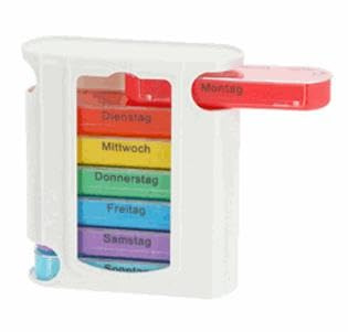 Tablettenbox Pillenbox Pillendose Medikamentenboxe 7 Tage 4 Fächer bunt
