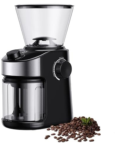 OUHKDM Molinillo de café eléctrico, 25 ajustes de molienda precisos, Molinillo de café automático con Pantalla de Temporizador Digital para Espresso, café por Goteo y Prensa Francesa, Negro