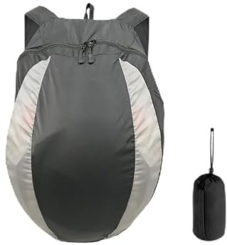 AYXAMO Helmtasche,Motorrad Rucksack Motorrad Reisegepäck Taschen 20-28L Erweiterbarer Rucksack Helm Große Kapazität wasserdichte Laptop Motorrad Tasche for Reiten(Gray)
