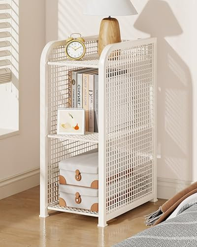 Table De Nuit Fer À Repasser Table De Chevet Minimaliste Table D Appoint Industriel Avec Rangement Durable Design Ouvert Chevet De Lit Moderne Pour Chambre Salon Hall D'entrée Dorm(White,20x35x55cm)