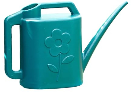 Annaffiatoio per fiori da 4 l, in plastica, grande capacità, con beccuccio lungo, leggero e resistente, per uso interno ed esterno, NTf420 (verde scuro, 39 x 29 cm)