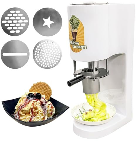 Prensa Eléctrica para Helados, Máquina de Soft Serve de Mostrador, Equipada con 4 Moldes Diferentes, Atrae Clientes con Helados Flexibles y Variados