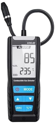 TIEOAXFT Analizzatore di Gas Rilevatore di Gas Combustibile Misuratore di Monossido di Carbonio Portatile CO CH4 Rilevatore di Fughe di Gas Tester di Monitoraggio del Gas(CGD02 Spain Send)