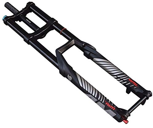Gerenecic Fourche de vélo VTT DH 27,5 29 Suspension pneumatique Frein à Disque Vélo Avant Contrôle Manuel Réglage du Rebond Pivot 1-1/8 Débattement 170 mm QR