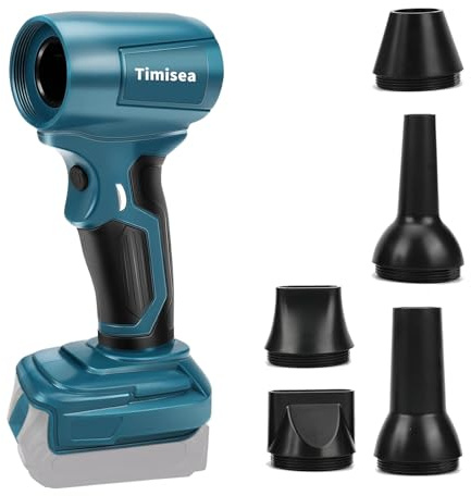 Timisea Laubbläser Turbo Jet Gebläse für Makita 18V/20V Luftgebläse Bürstenloser Motor Variable Geschwindigkeit Laubpuster für Haustiere Computer Grill Schnee Auto Trockner (Ohne Akku)