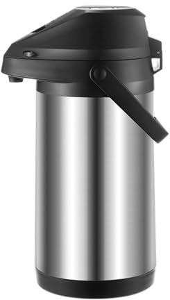 Dispensador de agua caliente de 1900 ml con botón pulsador de doble pared, termo de acero inoxidable, termo de vacío de acero inoxidable con retención de calor de larga duración, ollas de acero