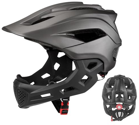 Kustimantu Casco Integral Bicicleta Infantil - Visera con 13 Ventilaciones de Refrigeración - Casco de Moto para Moto Todo Terreno Motocross, Quad, Carreras, Deportes, Carretera, Moto de nieve, Ciudad